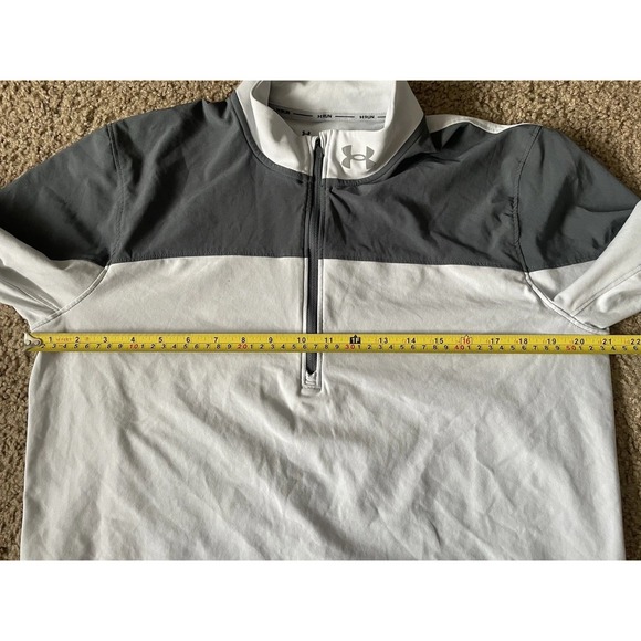 Under Armour Long Sleeve 1/4 Quarter Zip Pullover Logo Run Gray Large JBHS - Picture 6 of 9